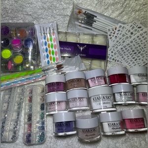 KIARA SKY DIP NAIL POWDER KIT. 14 different dip powders plus nail art